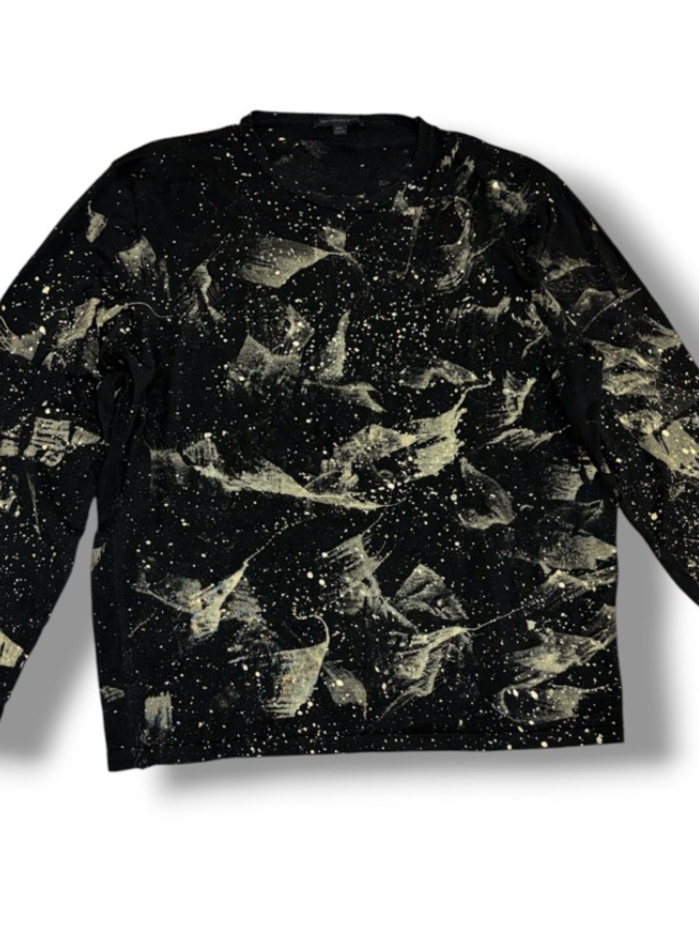 John Varvatos Knit Cotton Splash Print Sweater Y1989V4B Vintage Pullover FLAWED
